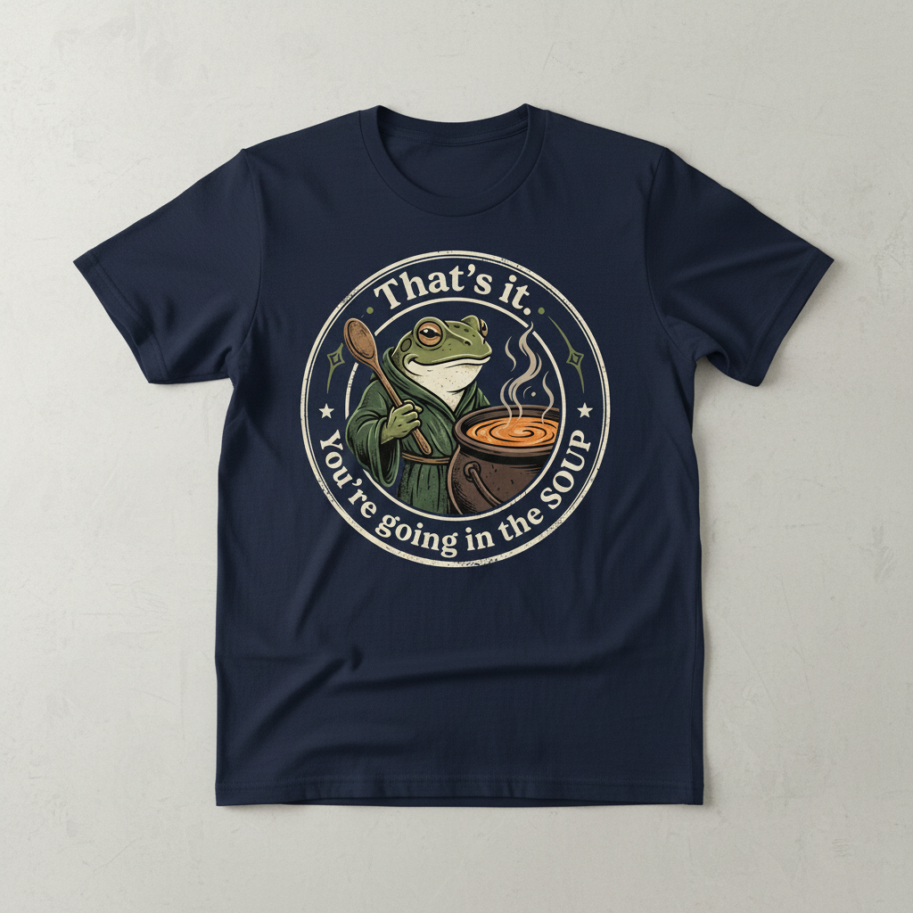 That's It You're Going In The Soup Frog Meme T-Shirt - Navy