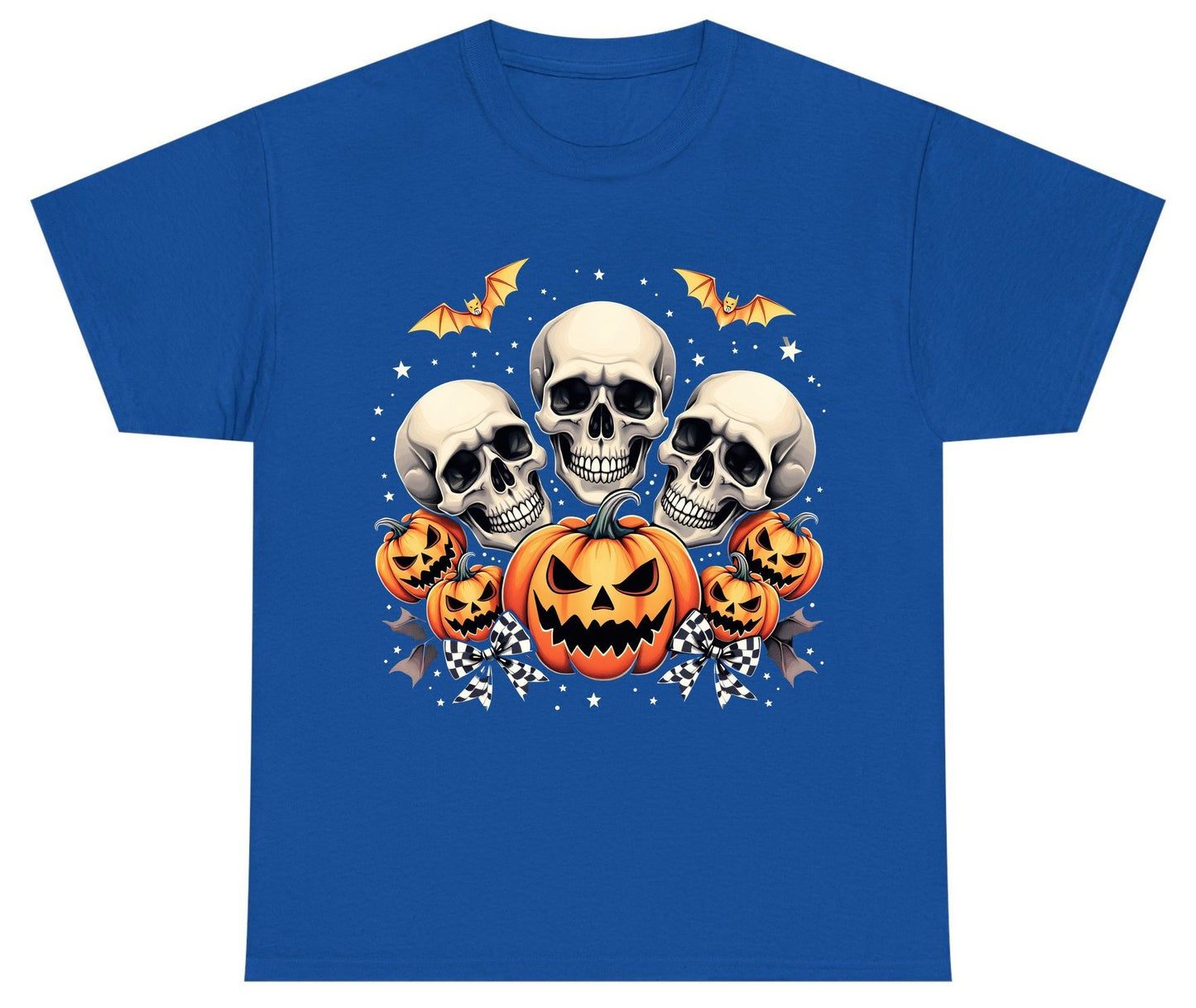 Skulls and Pumpkins Halloween Halloween Youth T-Shirt Royal product mockup