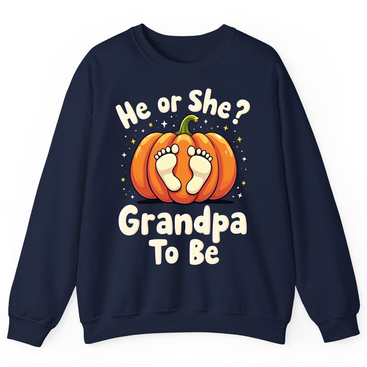 He or She Grandpa to Be gender reveal Sweatshirt Navy product mockup