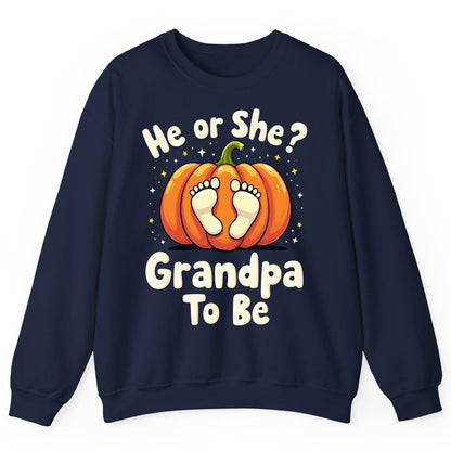 He or She Grandpa to Be gender reveal Sweatshirt Navy product mockup