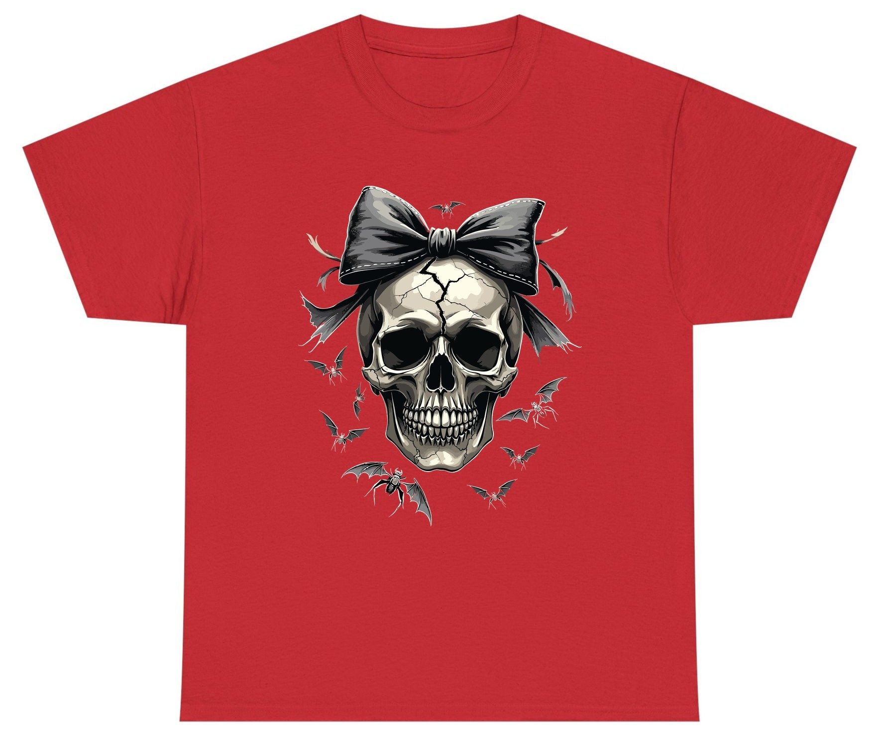 Gothic Skull with Bow gothic skull Youth T-Shirt Red product mockup