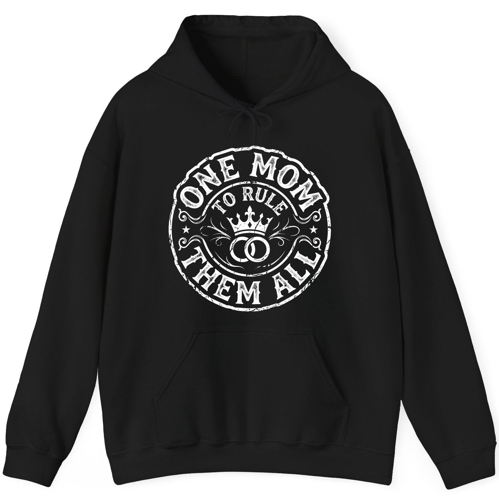 One Mom to Rule Them All Funny Moms Hoodie - product mockup - Black