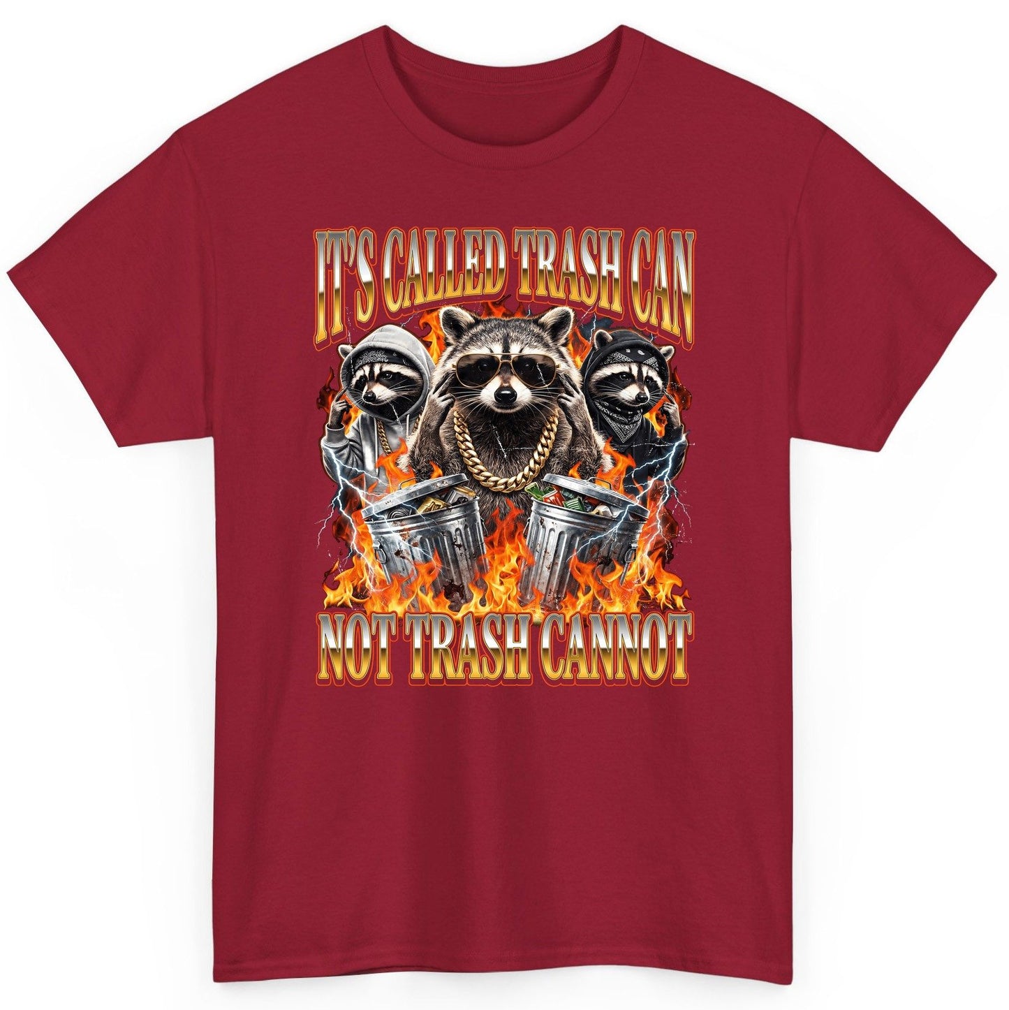 It's Called Trash Can Not Trash Cannot raccoon T-Shirt Cardinal Red product mockup