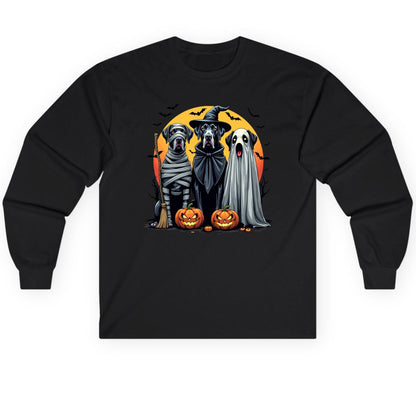 Halloween Dogs in Costumes Halloween dogs Long Sleeve Tee Black product mockup