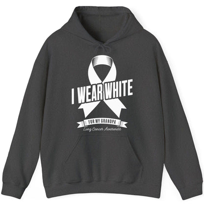 I Wear White for My Grandpa lung cancer awareness Hoodie Dark Heather product mockup