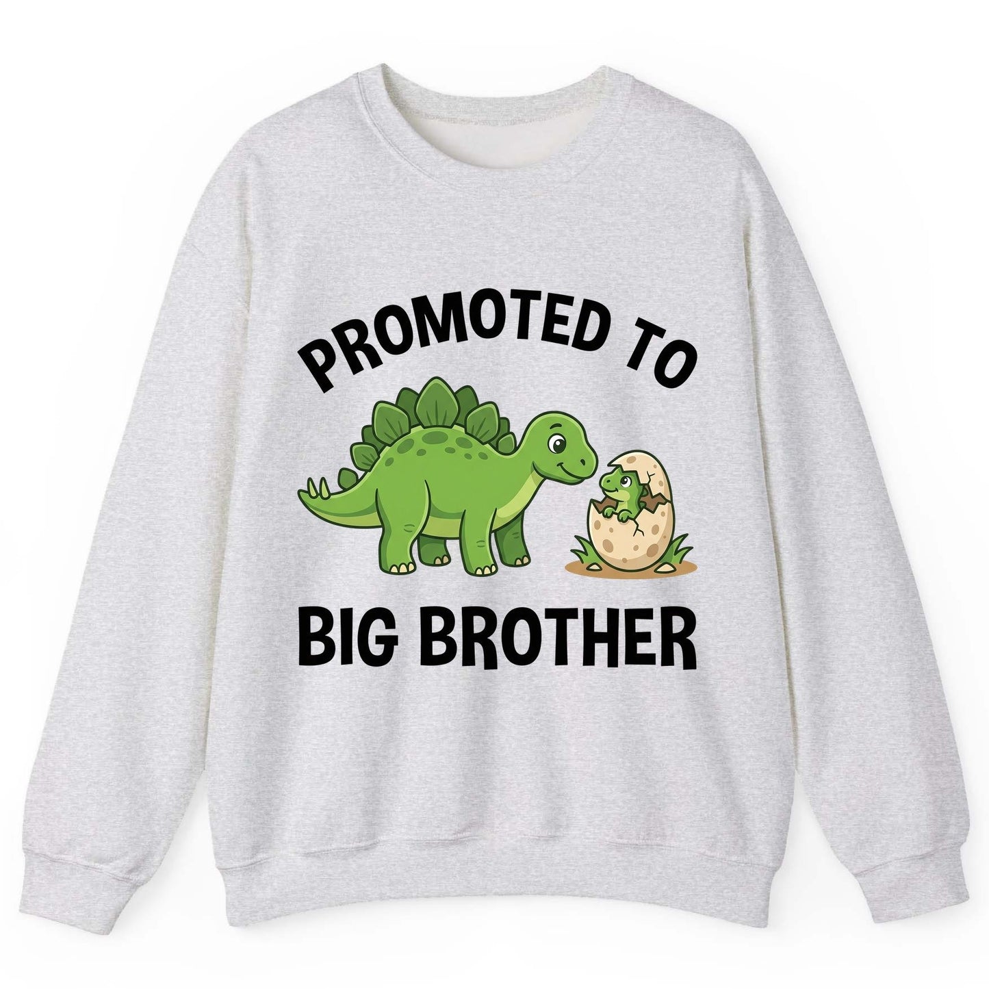 Promoted to Big Brother Dinosaur Sweatshirt - product mockup - Ash