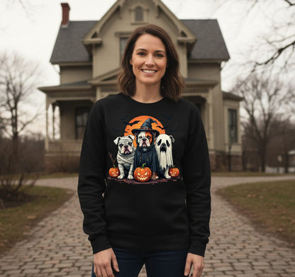 Halloween Bulldogs Costumes Halloween bulldogs Sweatshirt Black lifestyle mockup