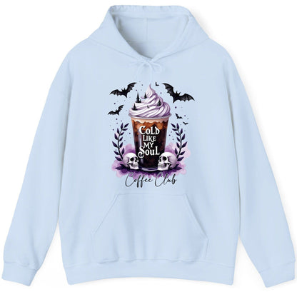 Cold Like My Soul gothic iced coffee Hoodie Light Blue product mockup
