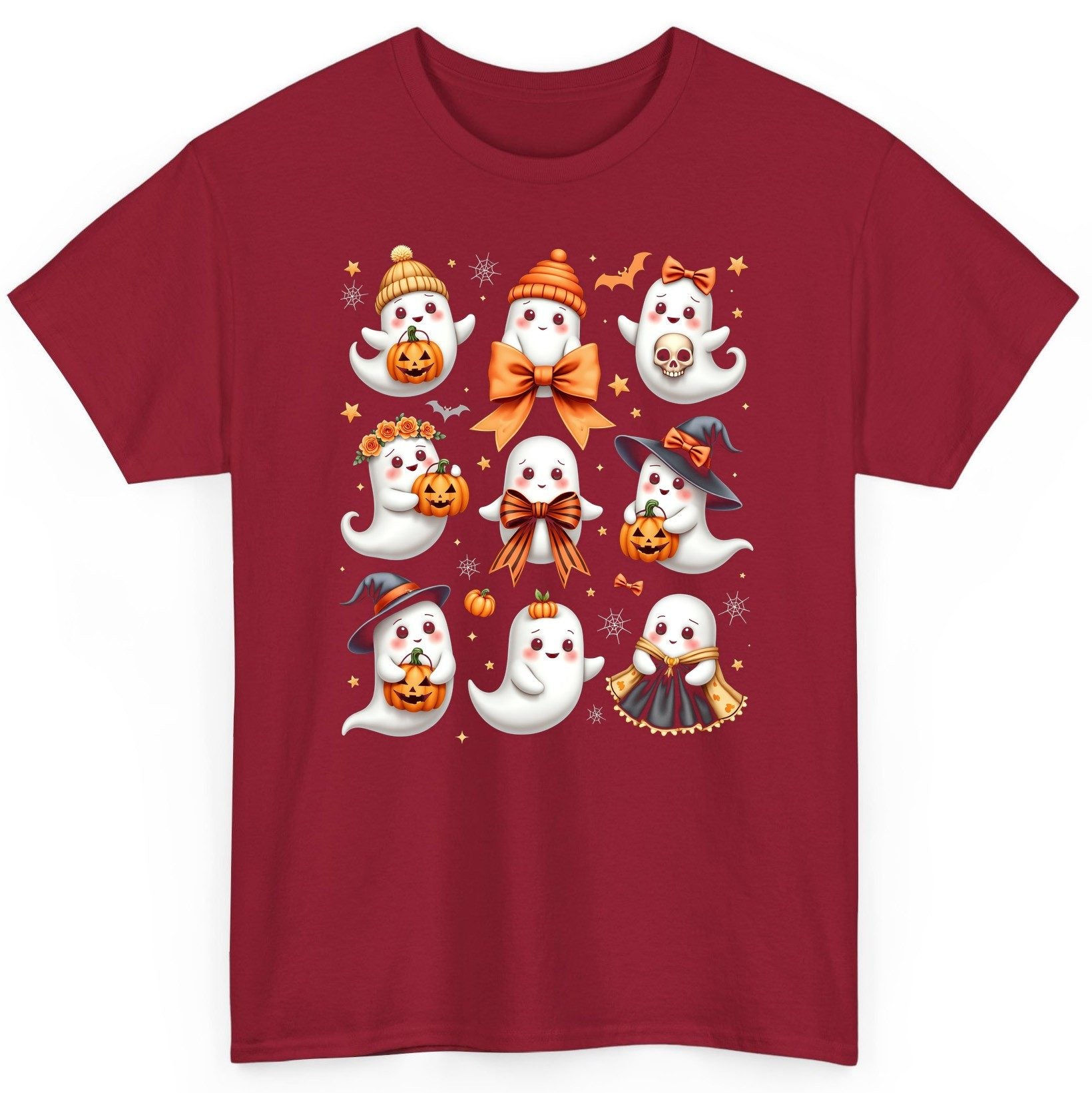 Cute Kawaii Ghosts Collection cute Halloween ghosts T-Shirt Cardinal Red product mockup