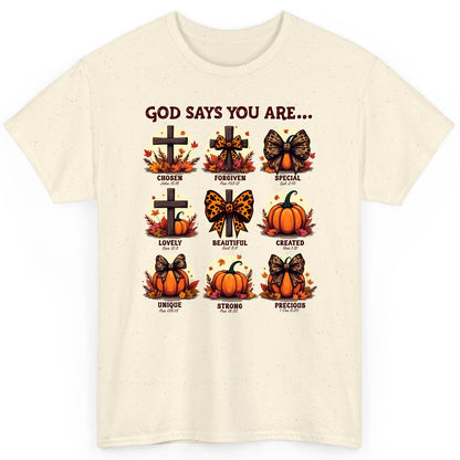 God Says You Are Chosen John 15 16, Forgiven Psa 103 12, Special Eph 2 10, Lovely Dan 12 3, Beautiful Eccl 3 11, Created Gen