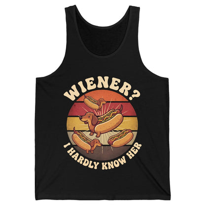 Wiener I Hardly Know Her dachshund Tank Top Black product mockup