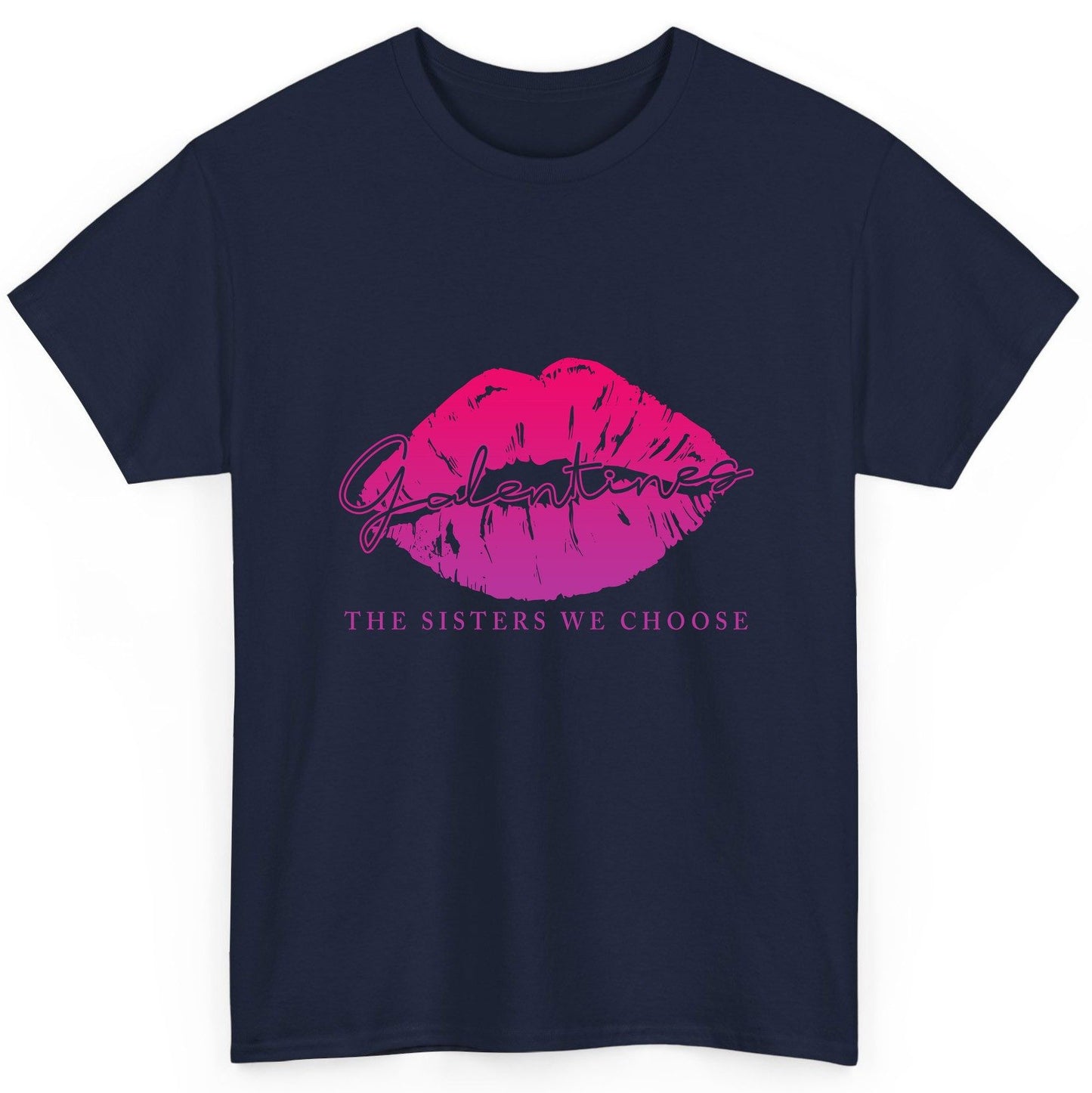 Galentines the Sisters We Choose galentine's day T-Shirt Navy product mockup