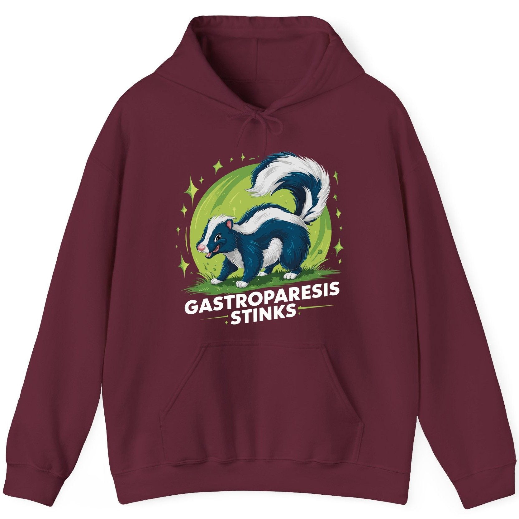 Gastroparesis Stinks gastroparesis awareness Hoodie Maroon product mockup