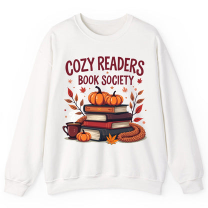 Cozy Readers Book Society reading Sweatshirt White product mockup