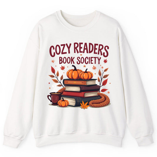Cozy Readers Book Society reading Sweatshirt White product mockup