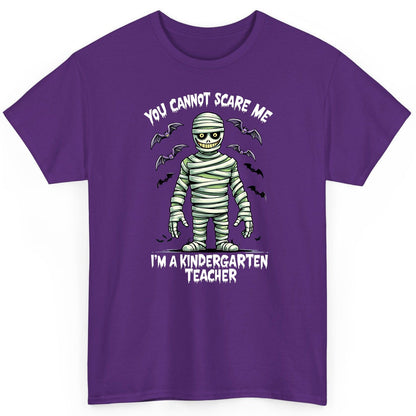 You Cannot Scare Me I'm a Kindergarten Teacher kindergarten teacher T-Shirt Purple product mockup
