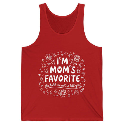 I'm Mom's Favorite (She Told Me Not to Tell You) family humor Tank Top Red product mockup