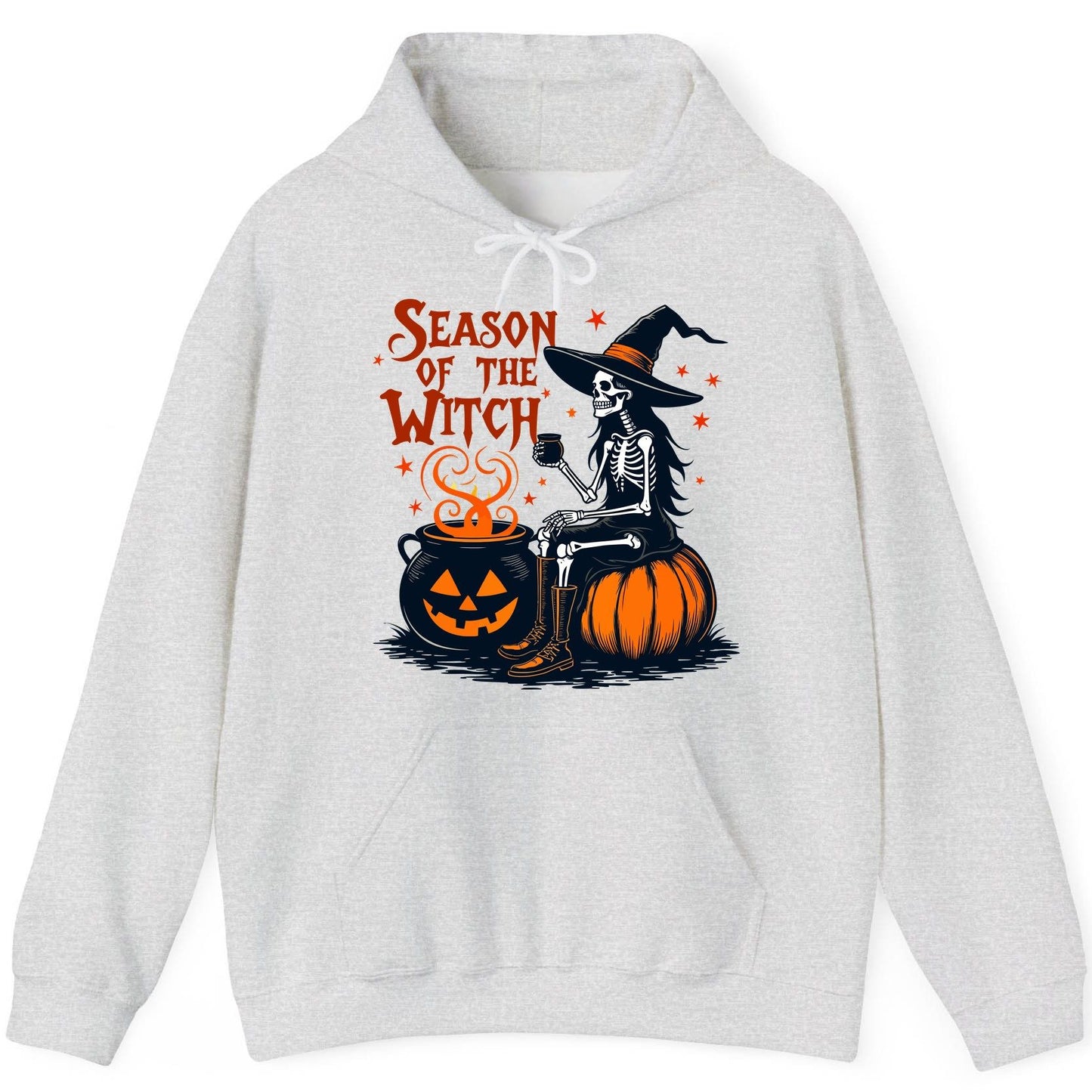 Season of the Witch skeleton witch Hoodie Ash product mockup