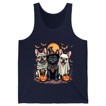 Halloween French Bulldogs Costumes french bulldogs Tank Top Navy product mockup