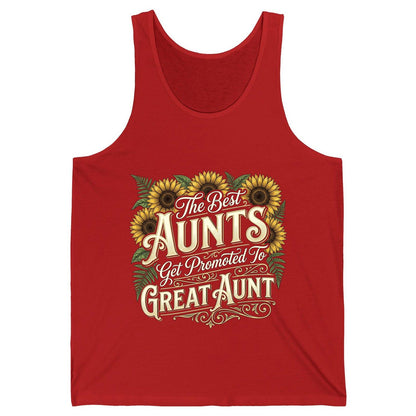The Best AUNTS Get Promoted to GREAT AUNT Retro Tank Top - product mockup - Red