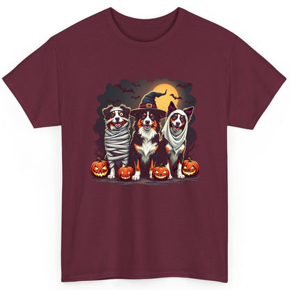 Australian Shepherd Halloween Dogs australian shepherd dogs T-Shirt Maroon product mockup
