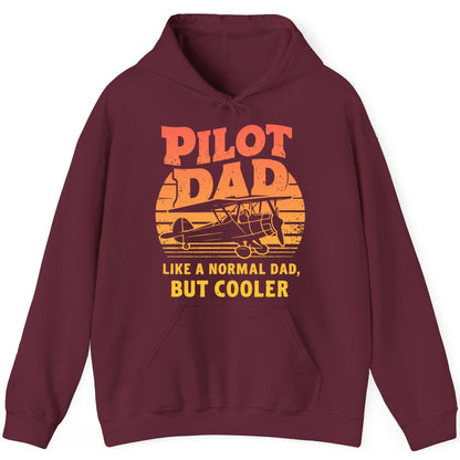 Pilot Dad Like a Normal Dad, but Cooler pilots Hoodie Maroon product mockup
