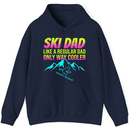 Ski Dad Like a Regular Dad Only Way Cooler skiing Hoodie Navy product mockup