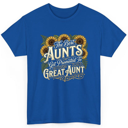 The Best AUNTS Get Promoted to GREAT AUNT Retro T-Shirt - product mockup - Royal