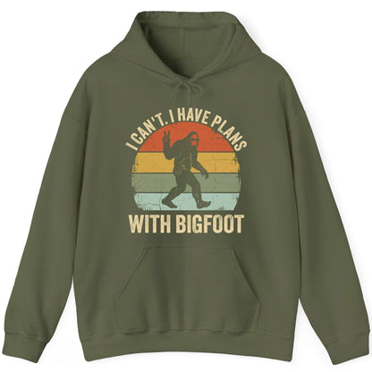I Can't I Have Plans with Bigfoot bigfoot Hoodie Military Green product mockup