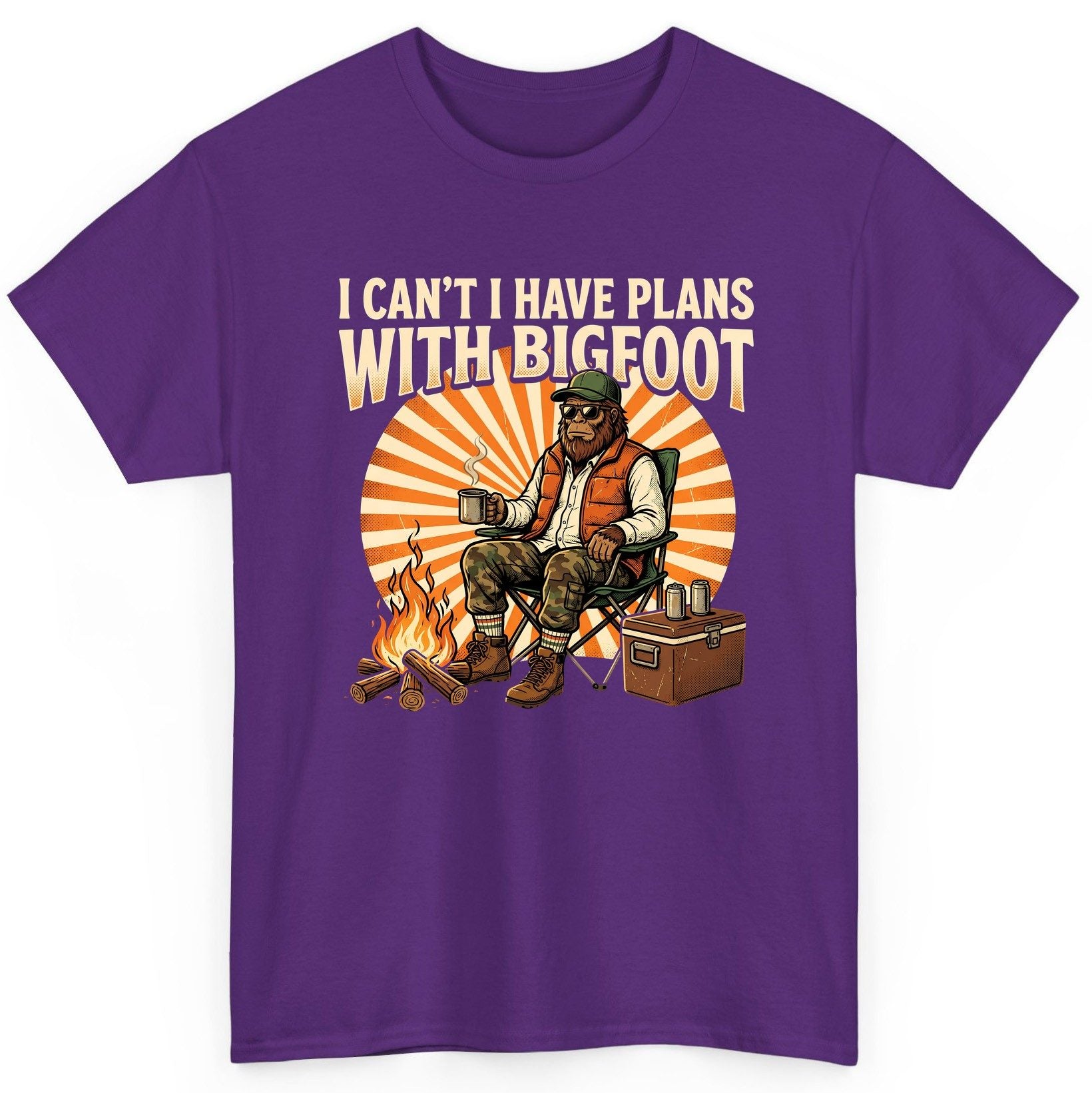 I Can't I Have Plans with Bigfoot bigfoot T-Shirt Purple product mockup