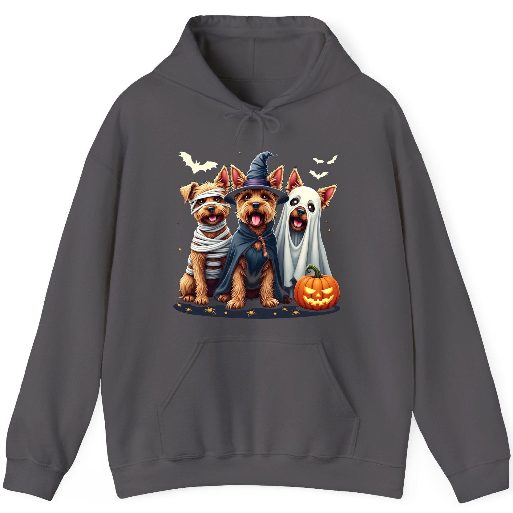 Cute Dogs Halloween Costumes dogs in Halloween costumes Hoodie Charcoal product mockup
