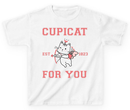 Cupicat Est 1823 for You cupid cat Youth T-Shirt White product mockup