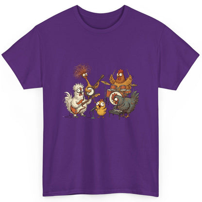 Chicken Rock Band chicken rock band T-Shirt Purple product mockup