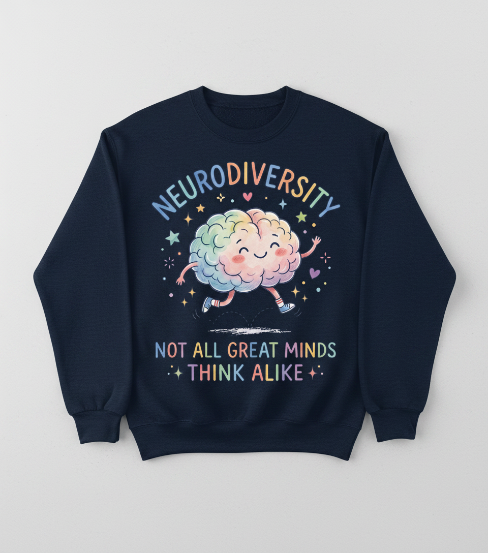 Neurodiversity Not All Great Minds Think Alike Sweatshirt - Navy