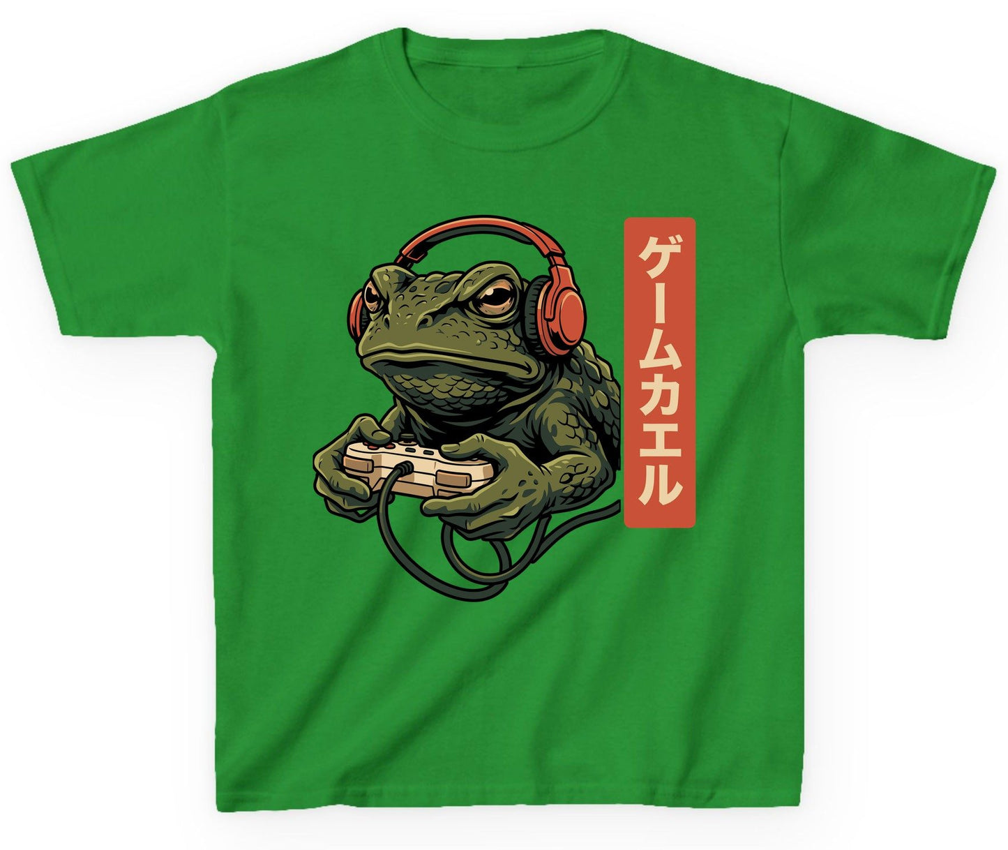 ゲームカエル gaming toad Youth T-Shirt Irish Green product mockup