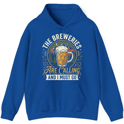 The Breweries Are Calling and I Must Go Funny Craft Beer Hoodie - product mockup - Royal