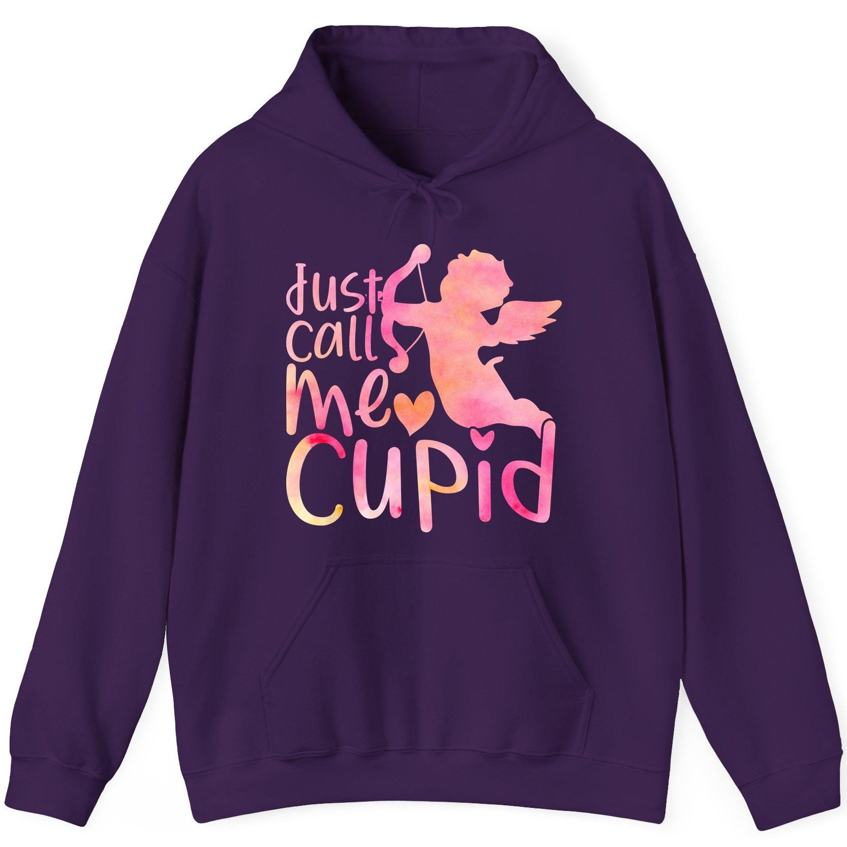 Just Call Me Cupid cupid Hoodie Purple product mockup