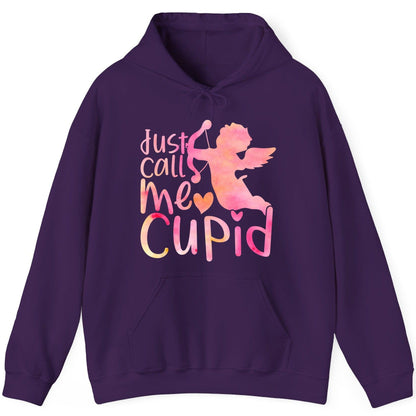 Just Call Me Cupid cupid Hoodie Purple product mockup