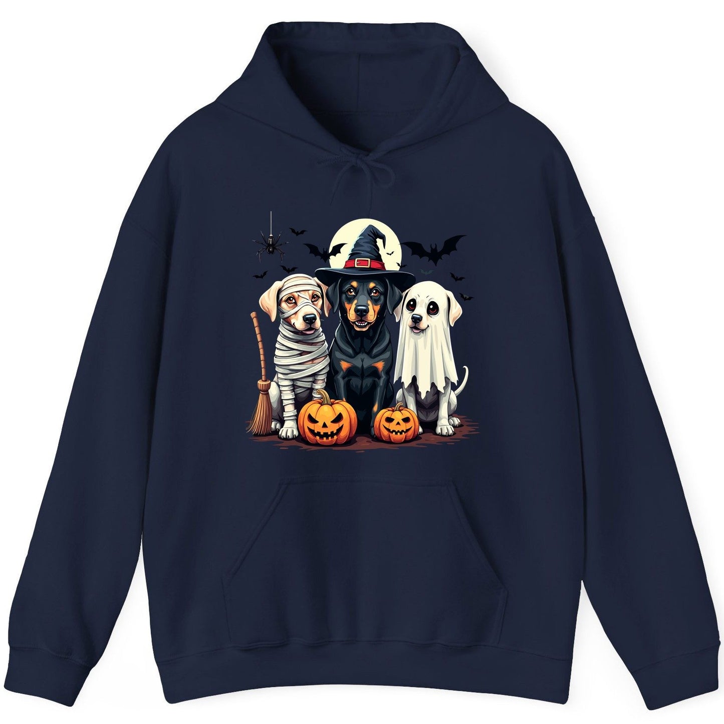 Halloween Dogs in Costumes dogs in Halloween costumes Hoodie Navy product mockup