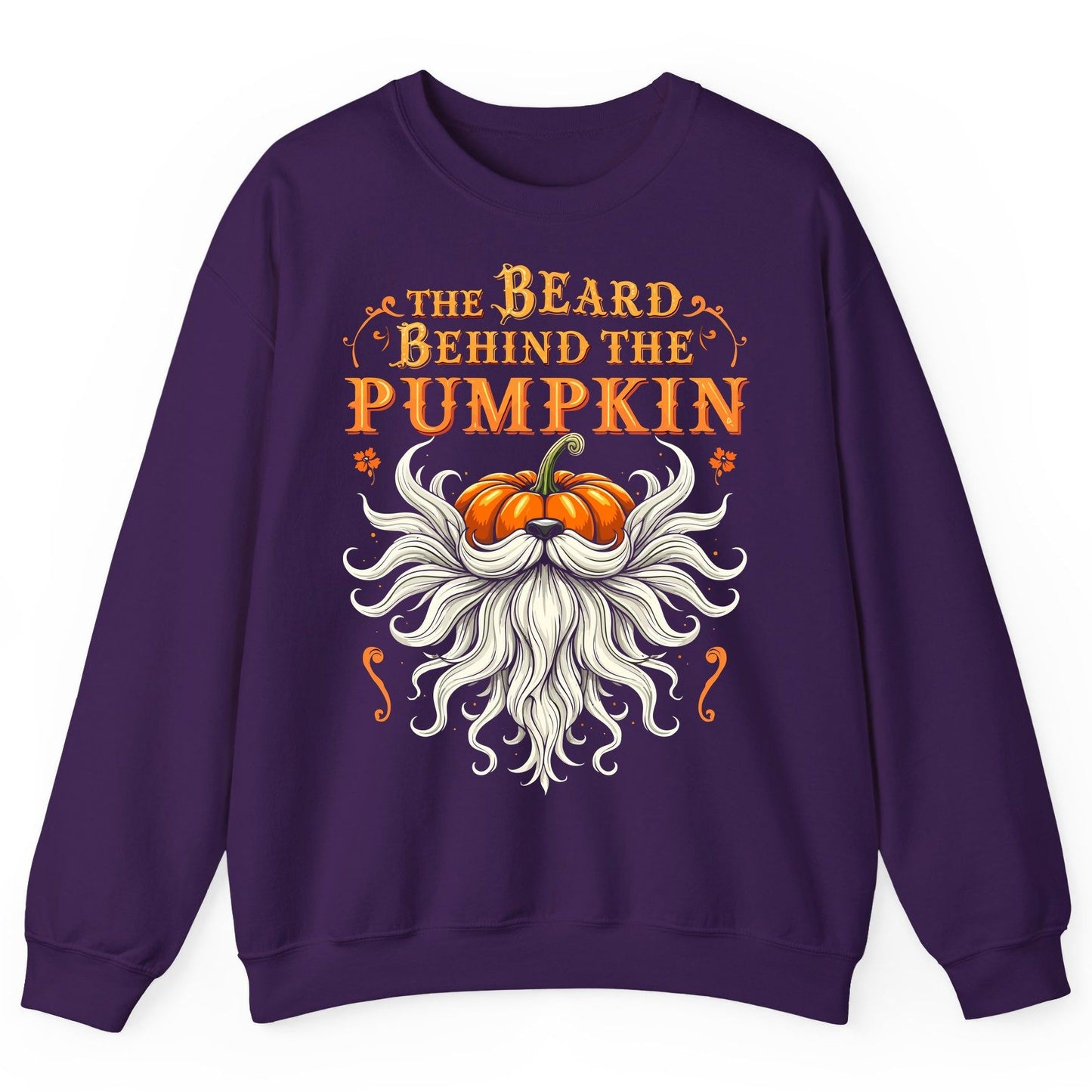 The Beard Behind the Pumpkin bearded dad Sweatshirt Purple product mockup