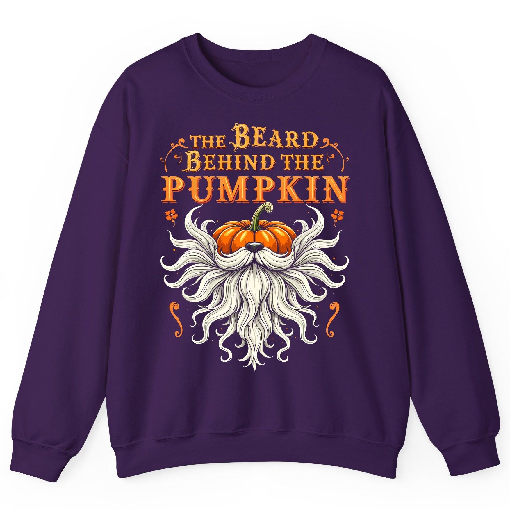 The Beard Behind the Pumpkin bearded dad Sweatshirt Purple product mockup