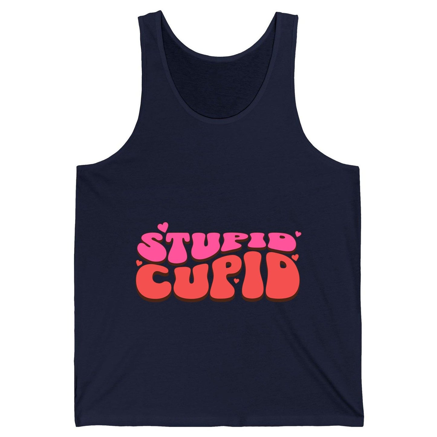 Stupid Cupid anti-Valentine's Day Tank Top Navy product mockup