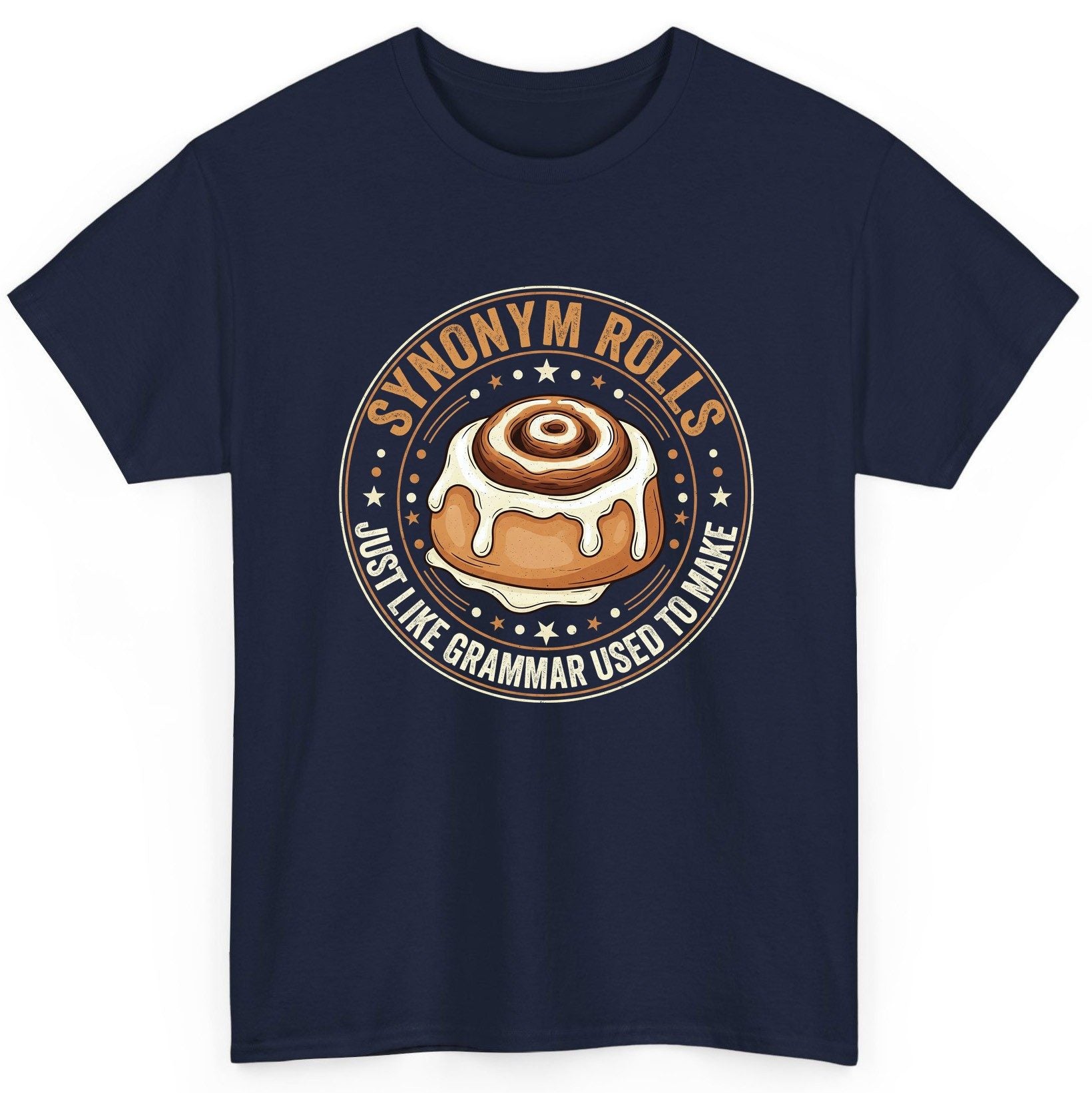 Synonym Rolls Just Like Grammar Used to Make grammar puns T-Shirt Navy product mockup