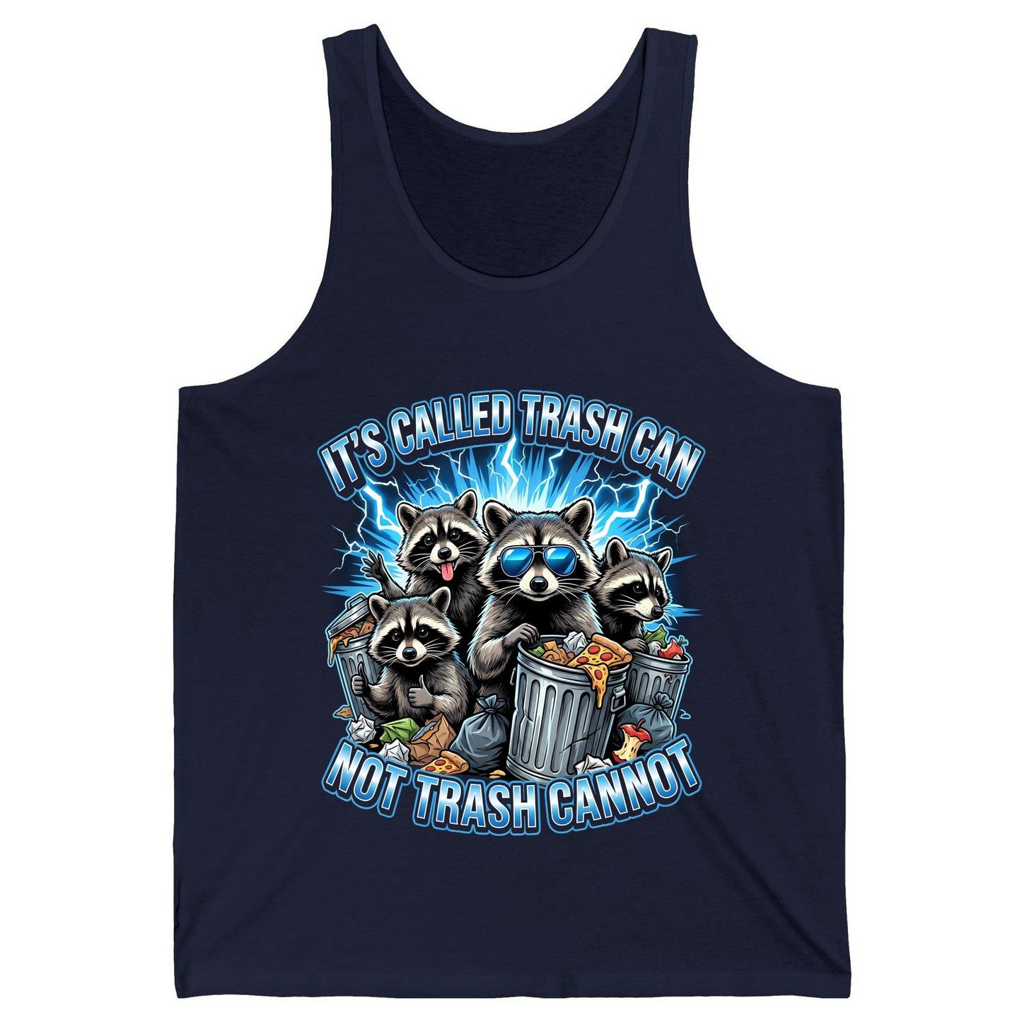 It's Called Trash Can Not Trash Cannot raccoons Tank Top Navy product mockup
