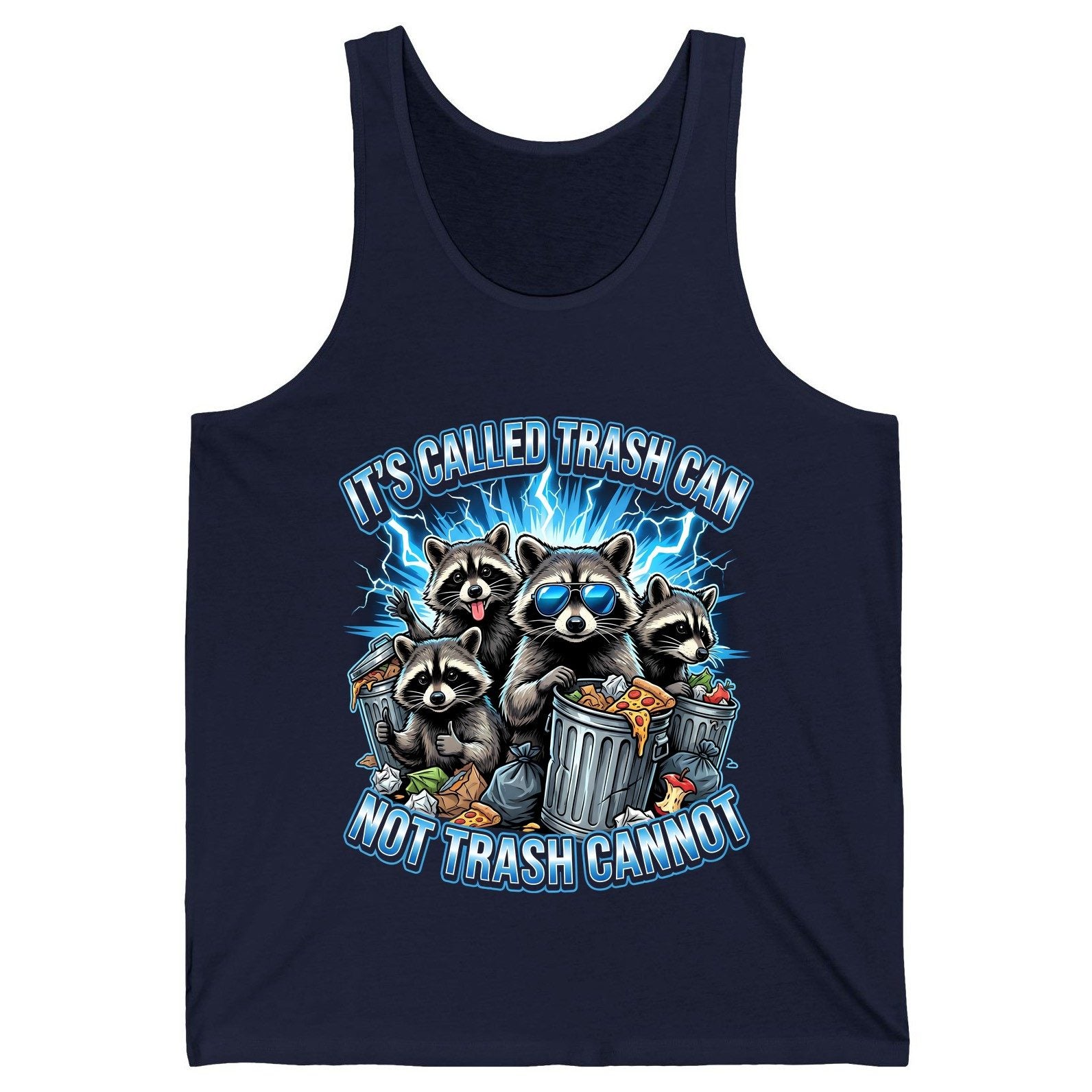 It's Called Trash Can Not Trash Cannot raccoons Tank Top Navy product mockup