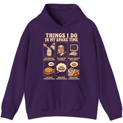 Things I Do in My Spare Time sourdough bread baking Hoodie Purple product mockup