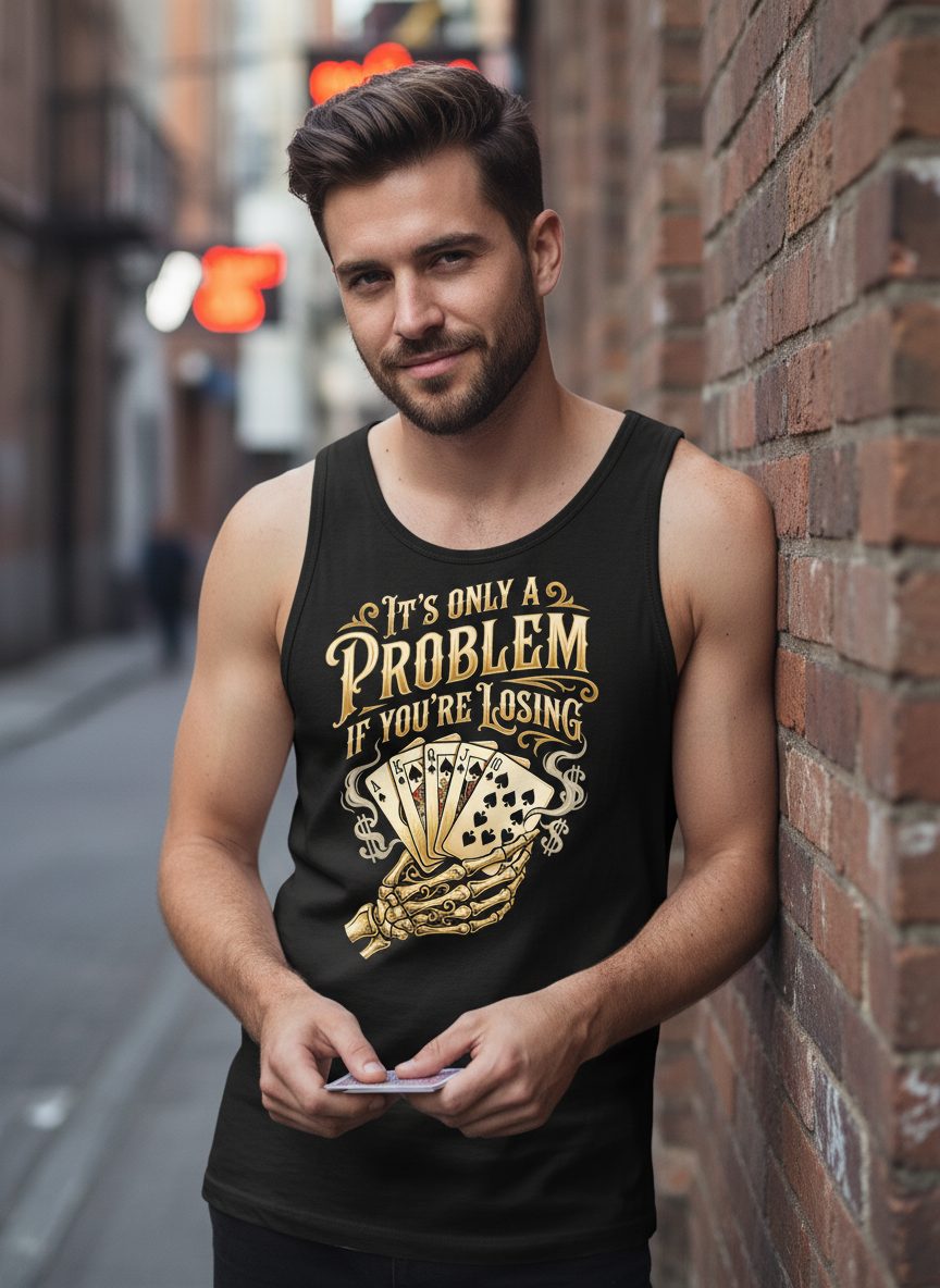 It's Only a Problem If You're Losing poker Tank Top Black lifestyle mockup