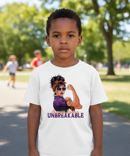 Psoriasis Warrior Unbreakable psoriasis awareness Youth T-Shirt White lifestyle mockup