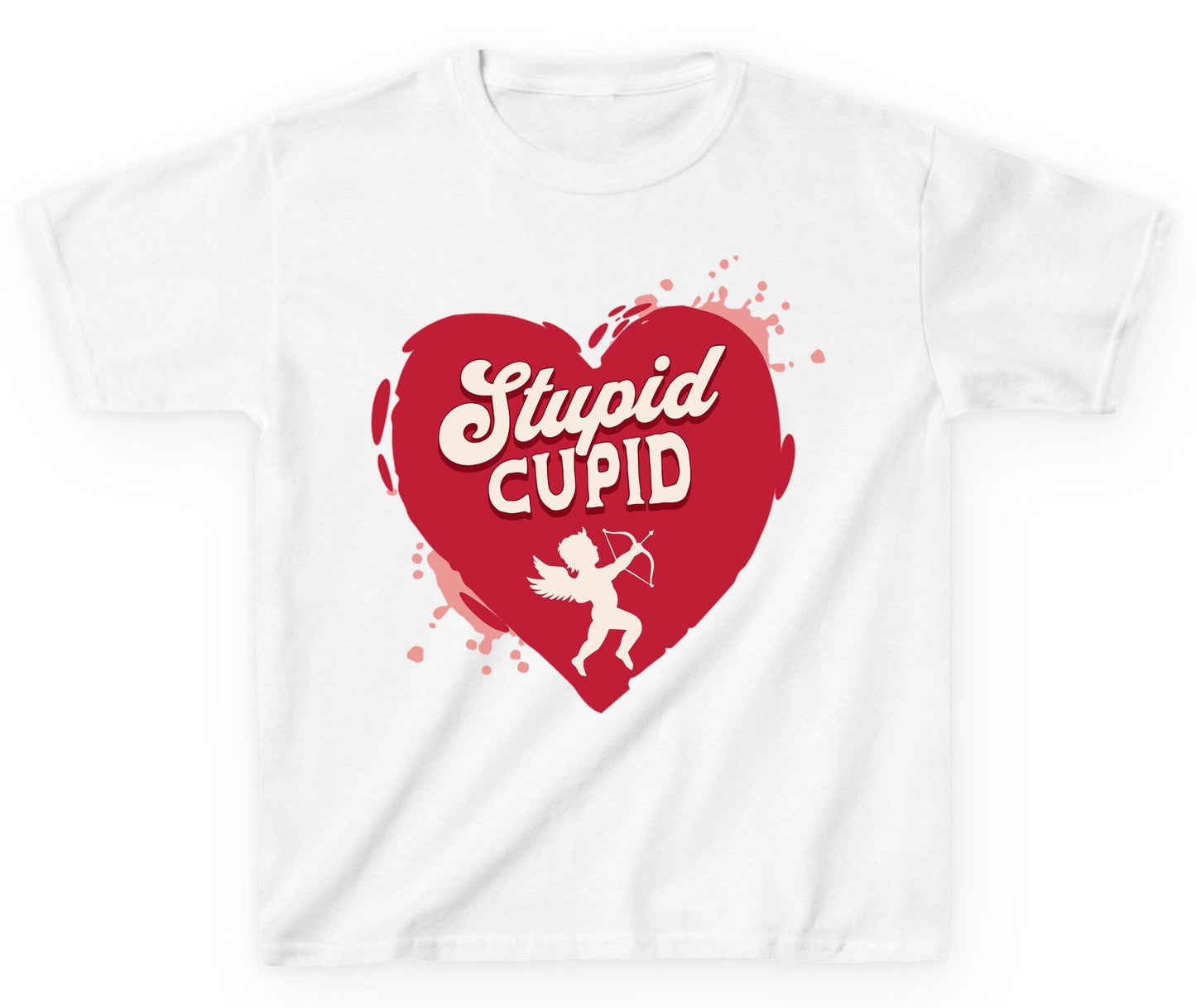 Stupid Cupid anti-Valentine's Day Youth T-Shirt White product mockup