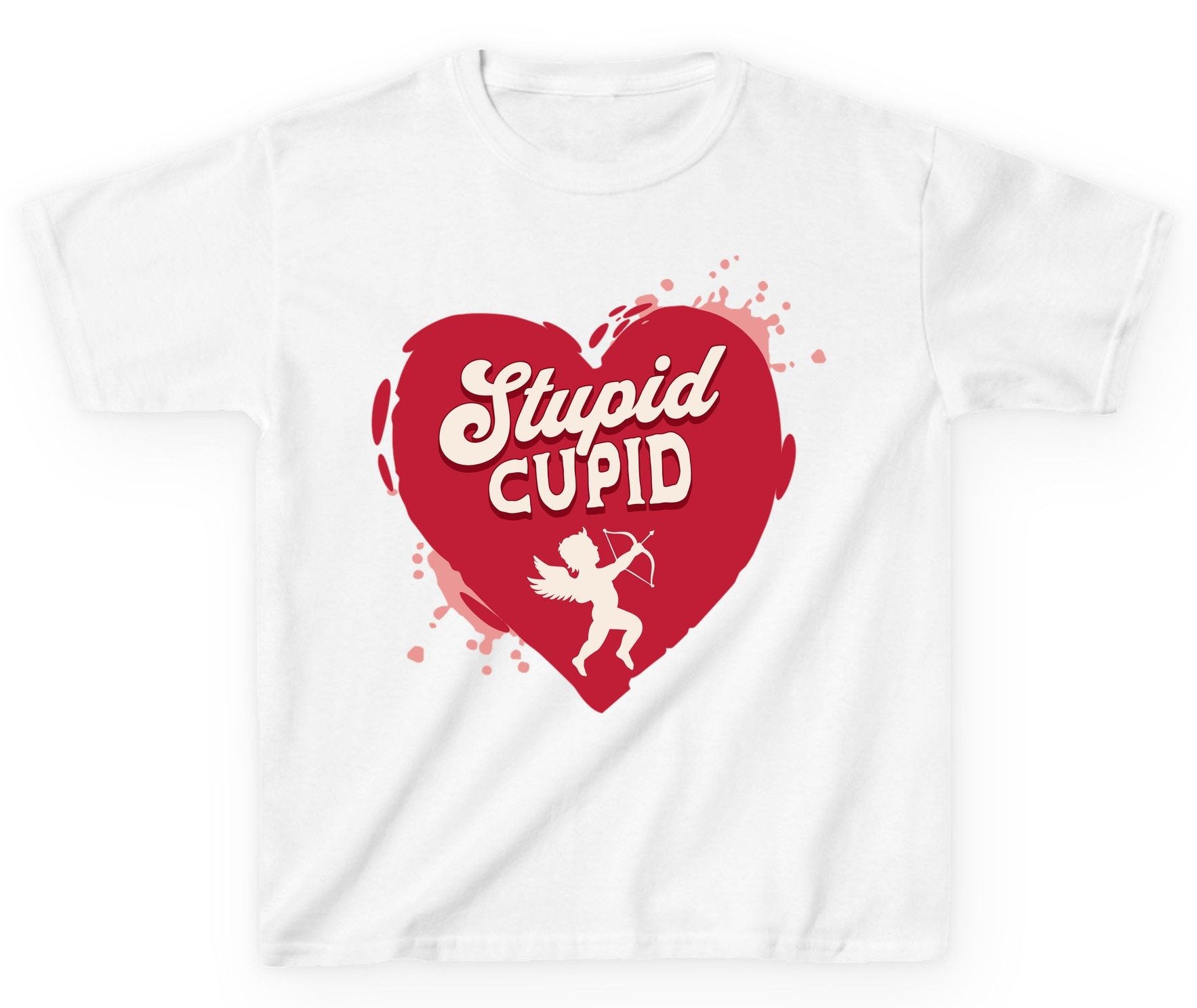 Stupid Cupid anti-Valentine's Day Youth T-Shirt White product mockup